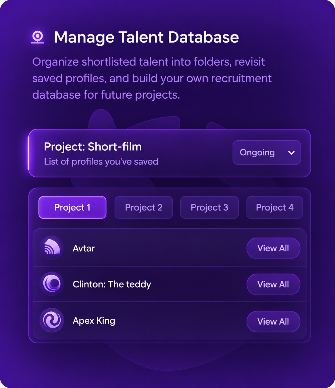 Manage Talent Database