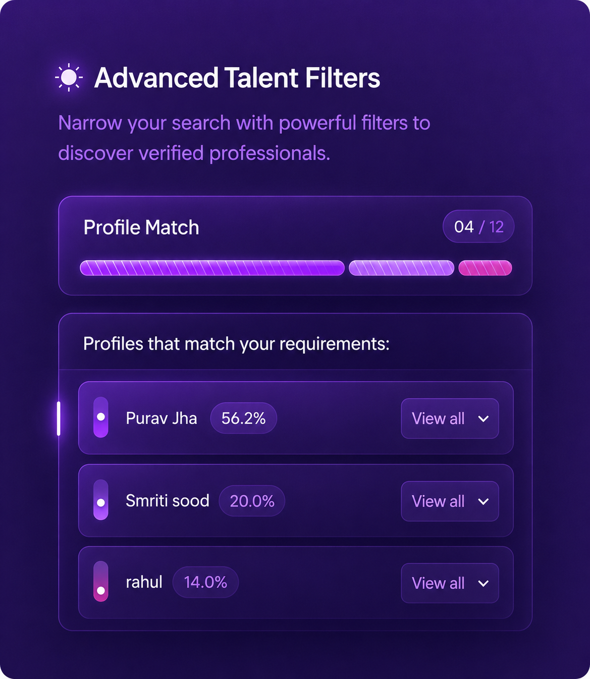 Advanced Talent Filters