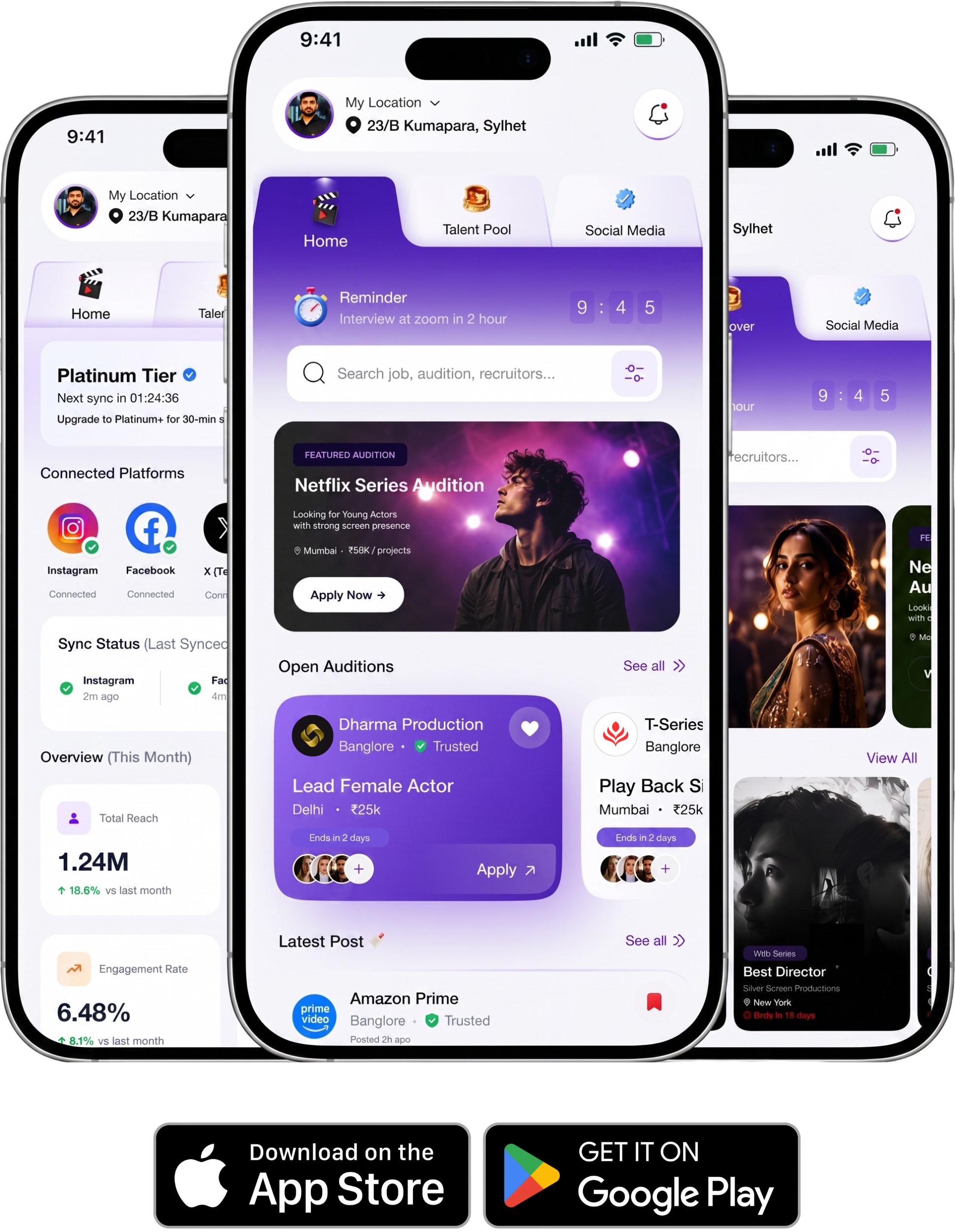 Castiva App Mockups